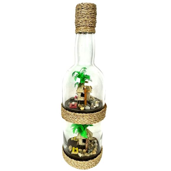 Double Bahay Kubo Philippines Bottle Folk Art Souvenir - Picture 4 of 7